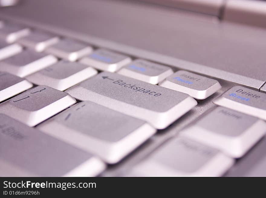 Closeup image of laptop keyboard buttons