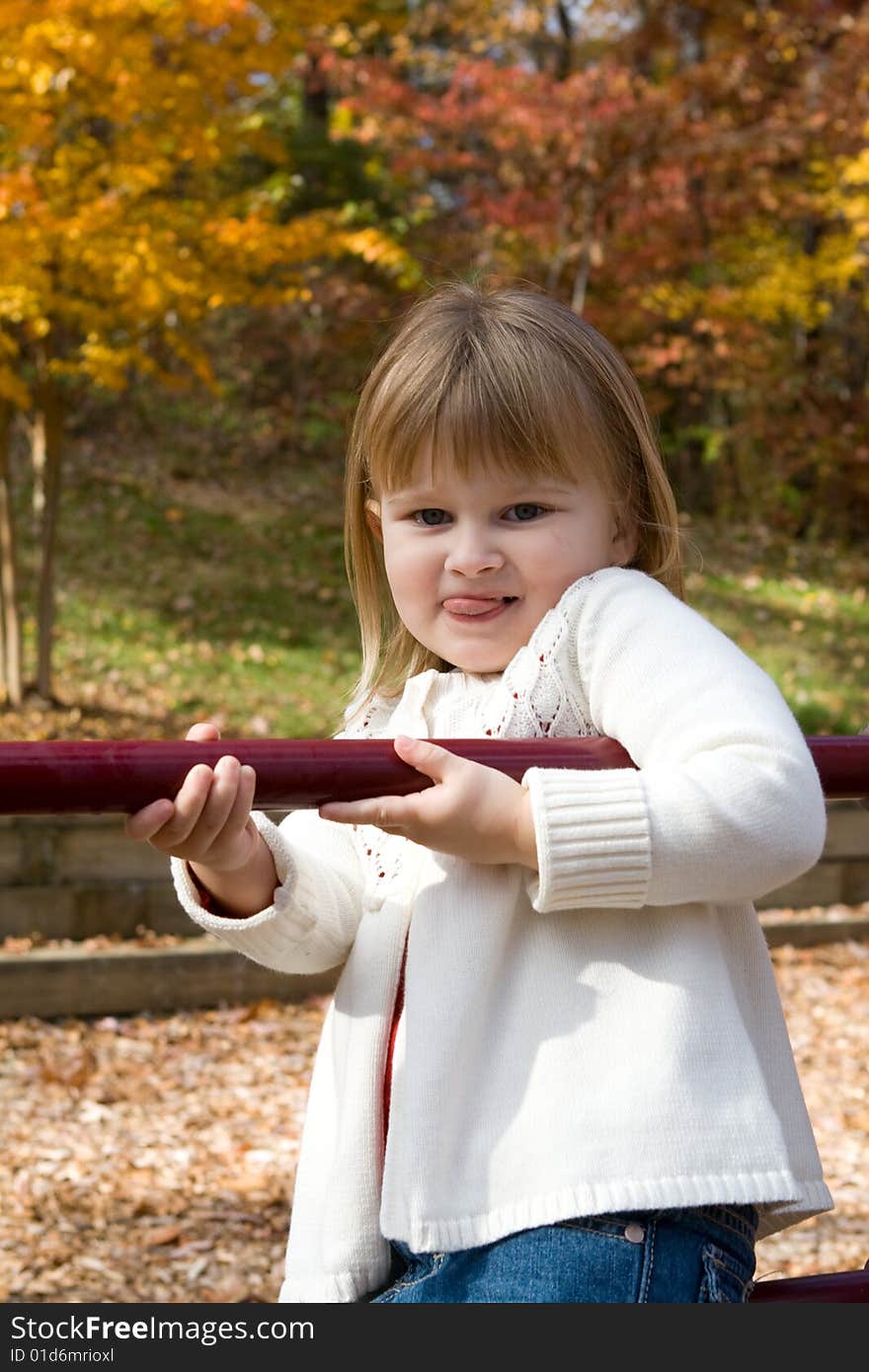 A little girl on the playground