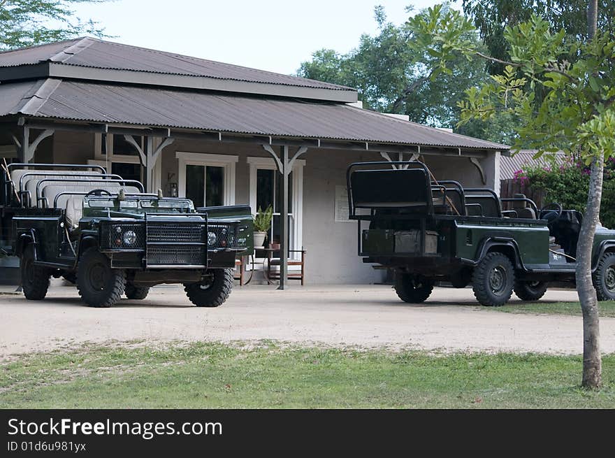 4X4 land vehicles in a reserve in Kruger Park