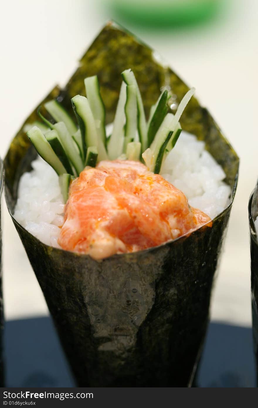 Prepared and delicious japanese sushi taken in studio. Prepared and delicious japanese sushi taken in studio