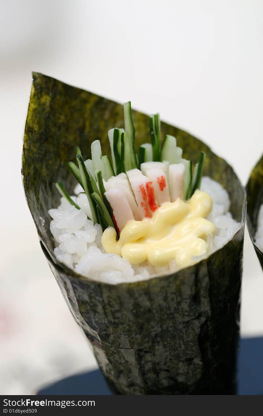 Prepared And Delicious Sushi Taken In Studio