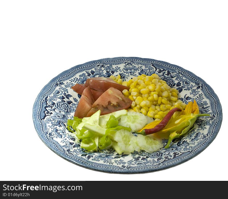 Plate of fresh salad vegetarian diet or sidedish for meat