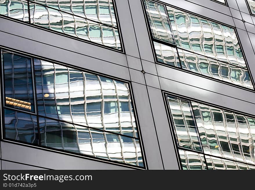 Reflective of windows by modern building