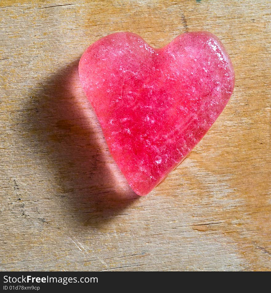 Heart on wood