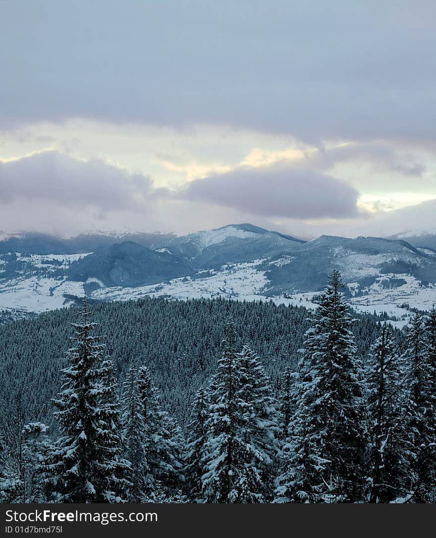 Stock photo: an image of beautiful mountains in winter. Stock photo: an image of beautiful mountains in winter