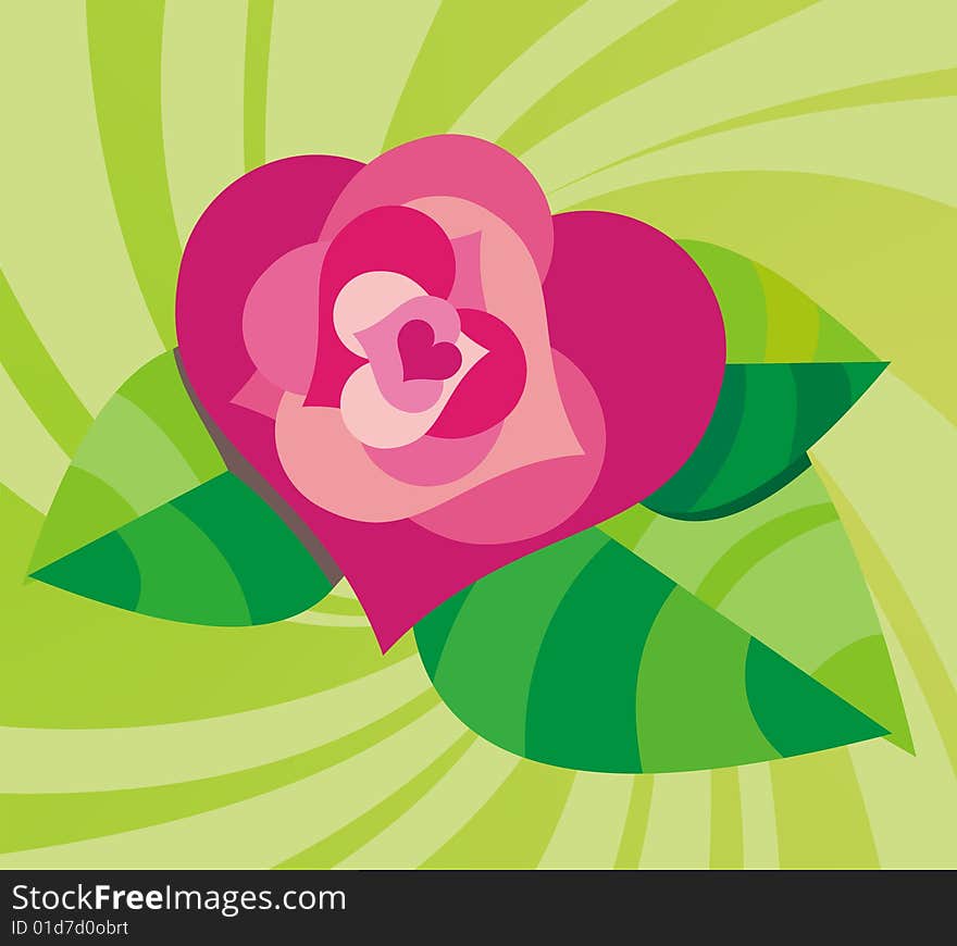 Stylized vector background with rose. Stylized vector background with rose