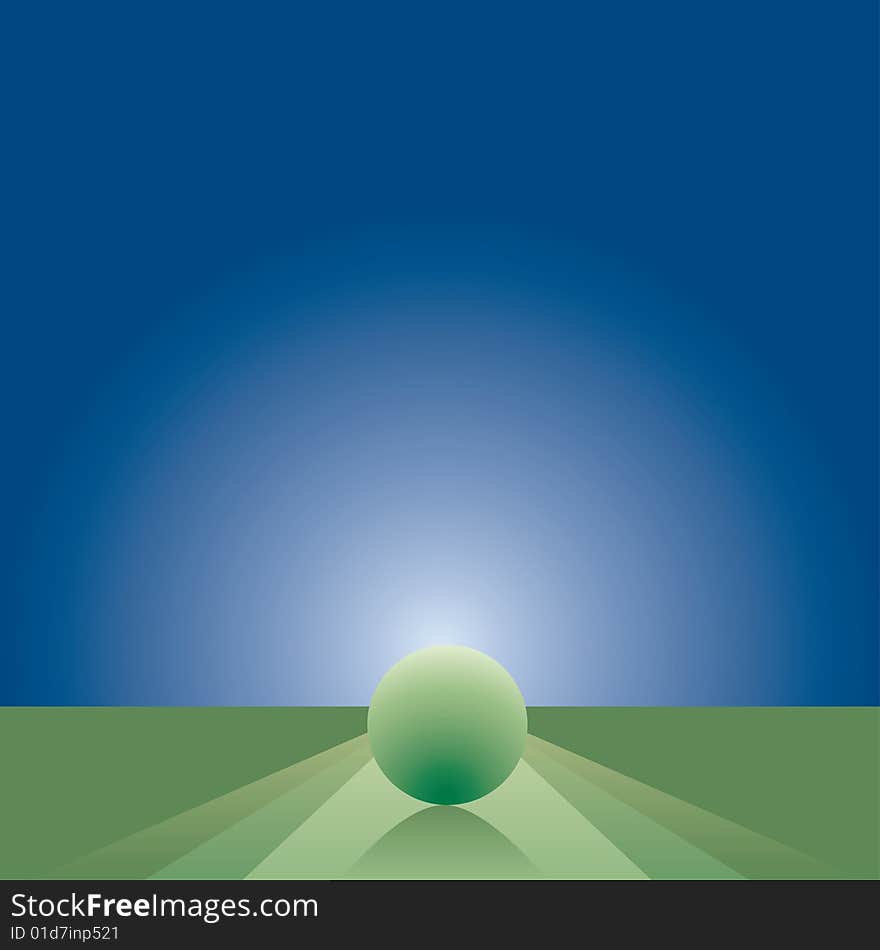 Vector illustration with green ball