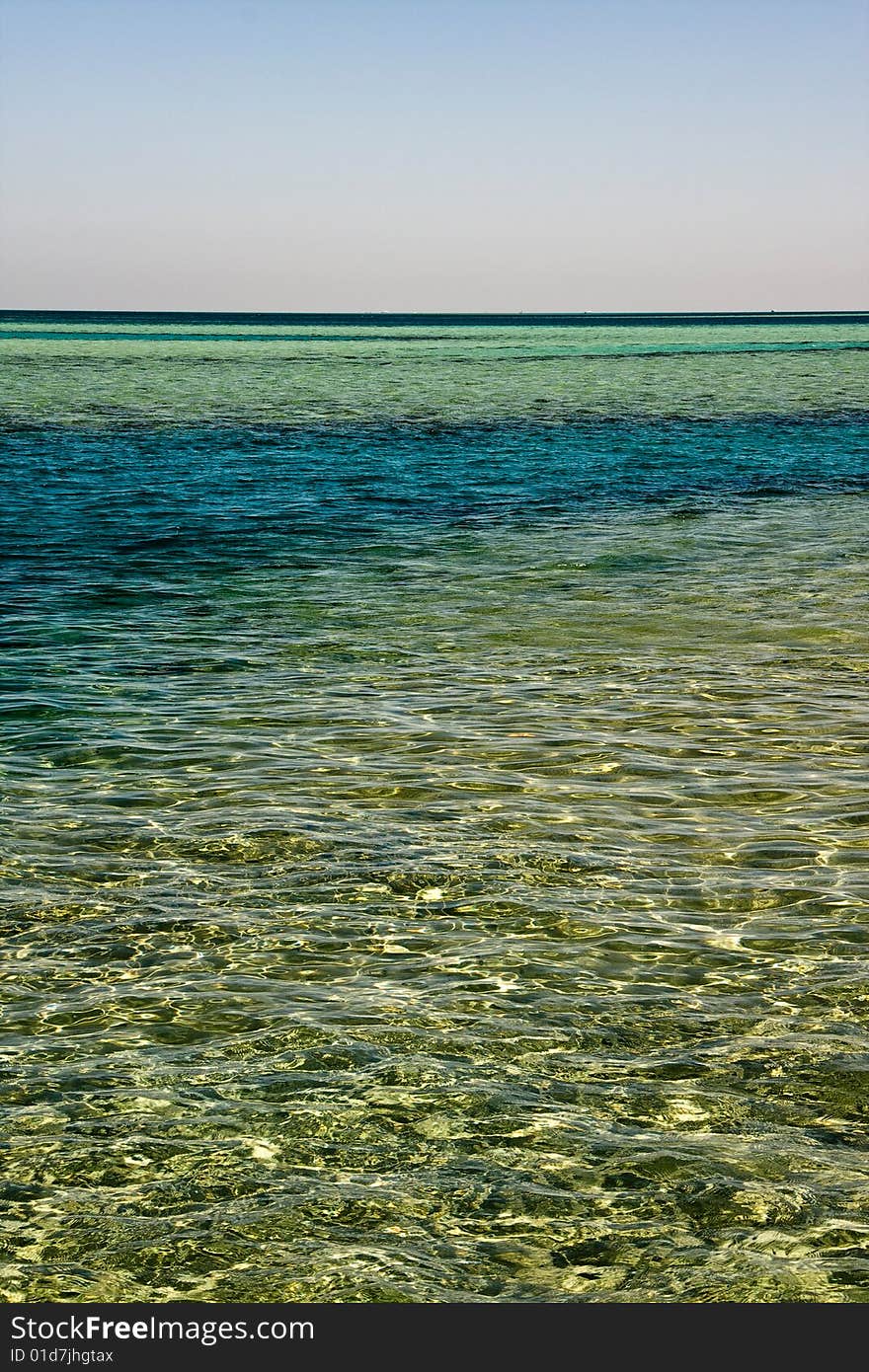 Crystal-clear water of red sea