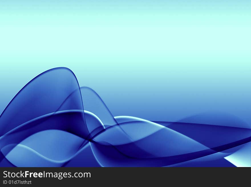 Blue abstract composition with flowing design. Blue abstract composition with flowing design