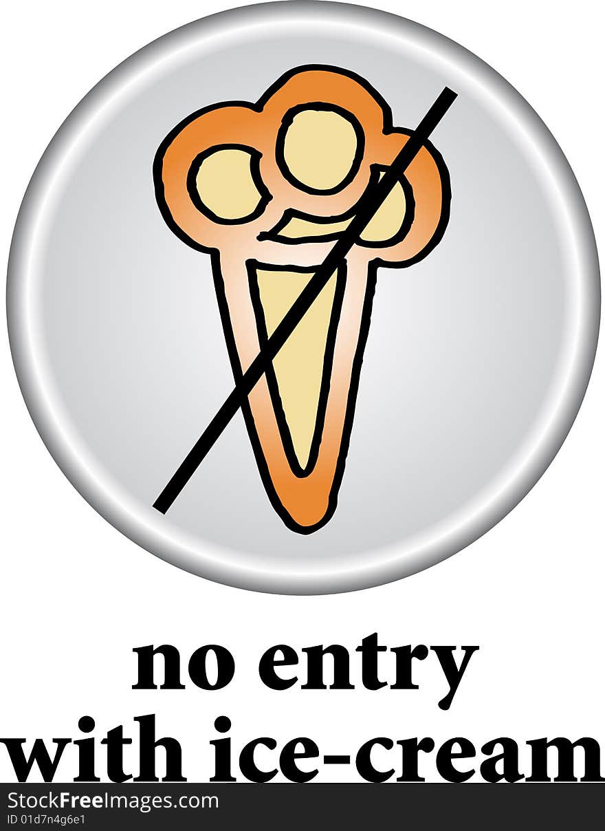 No entry with ice-cream sign on white background. vector image. No entry with ice-cream sign on white background. vector image