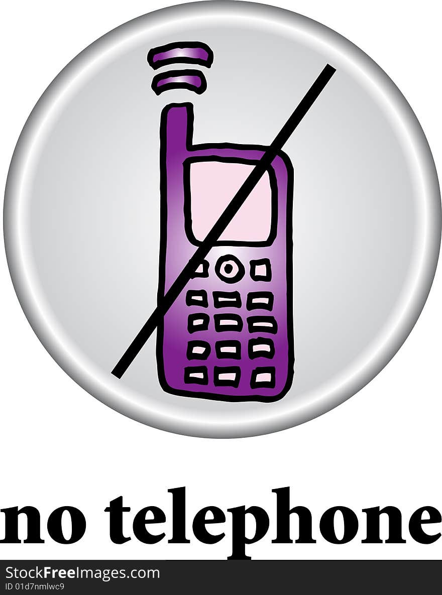 No telephone sign on white background. vector image