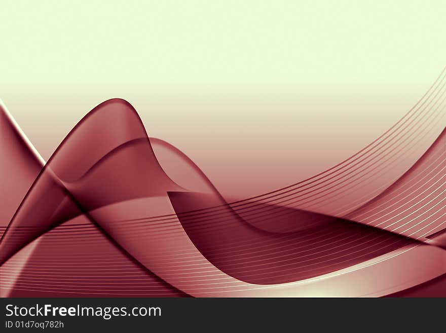 Red abstract composition with flowing design. Red abstract composition with flowing design