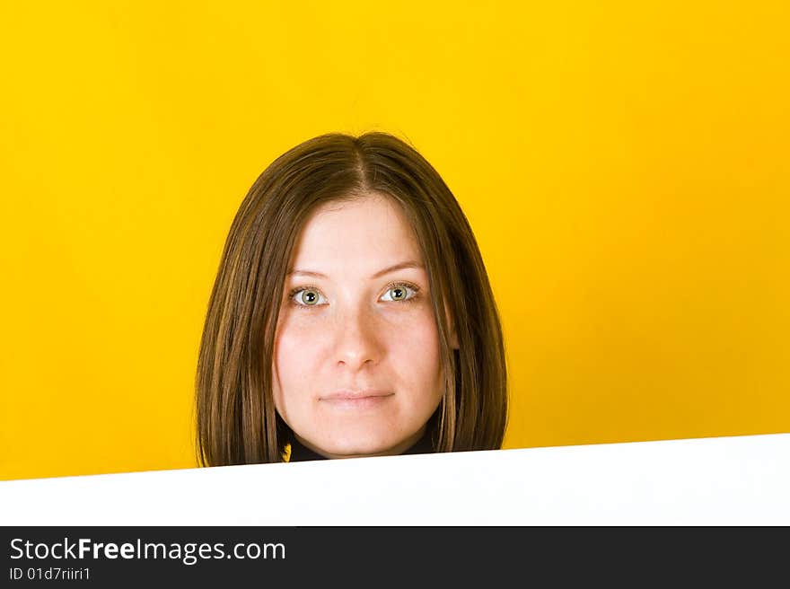 Beautiful woman looking at camera.