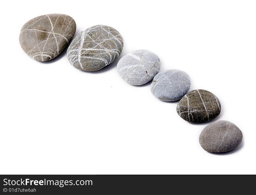 Stones on a white background