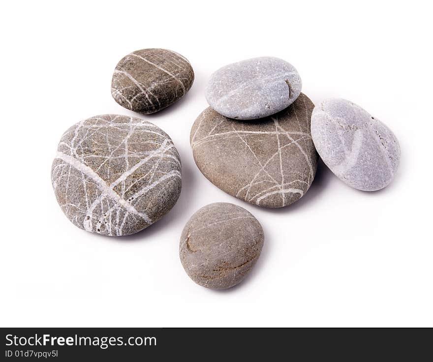 Stones on a white background