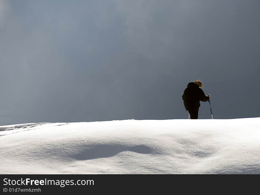 Snow climber in italian Alps. Snow climber in italian Alps