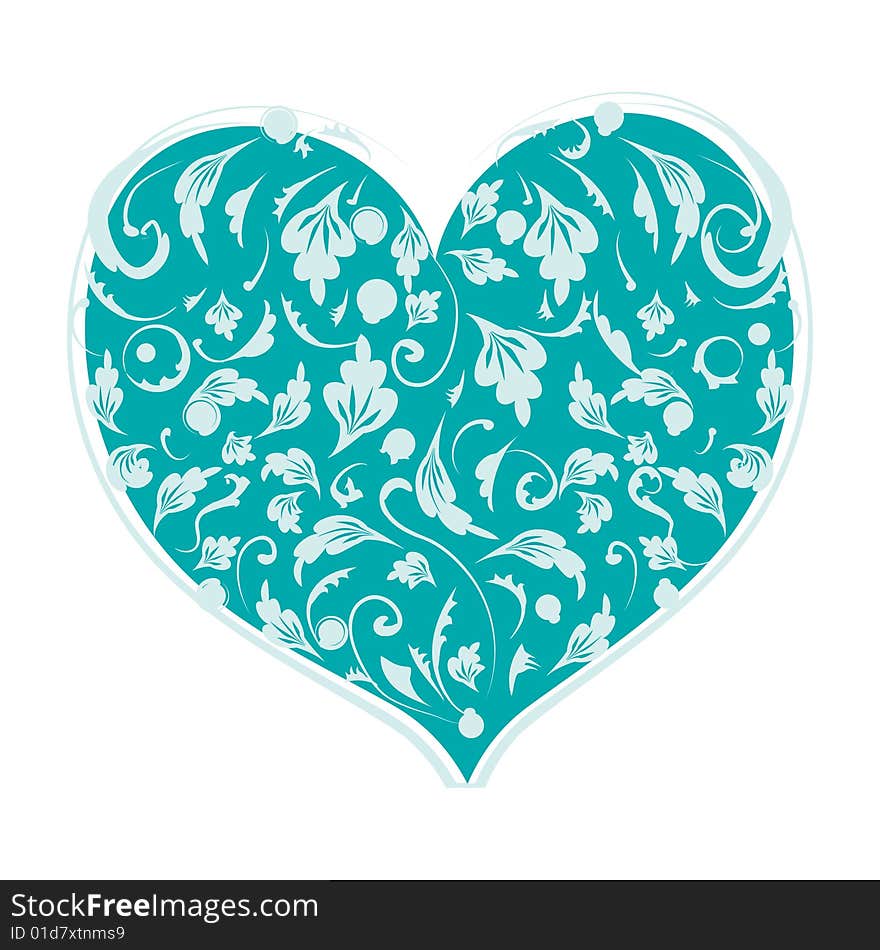 Floral Heart Shape For Your Design