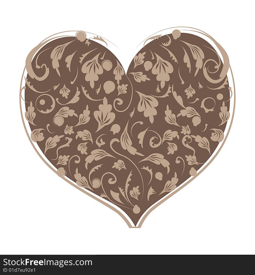 Floral heart shape for your design