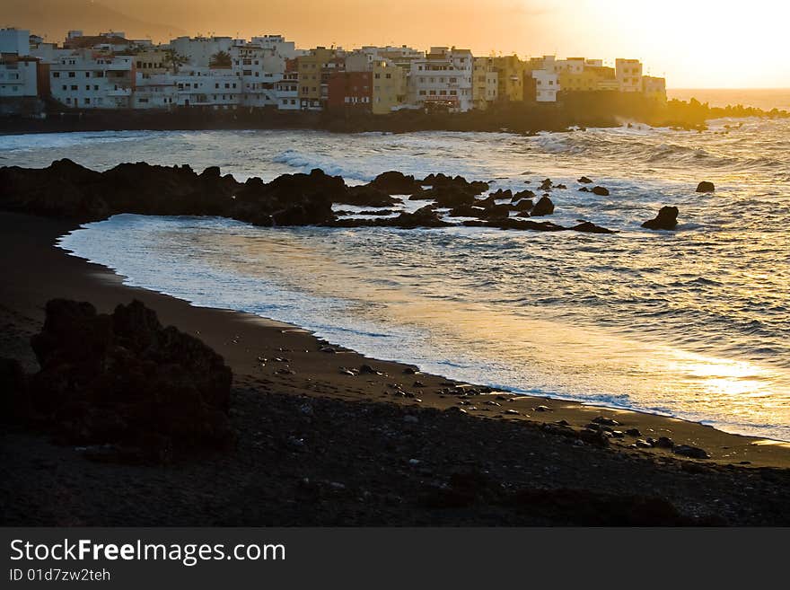 Teneriffe beach in summer holiday