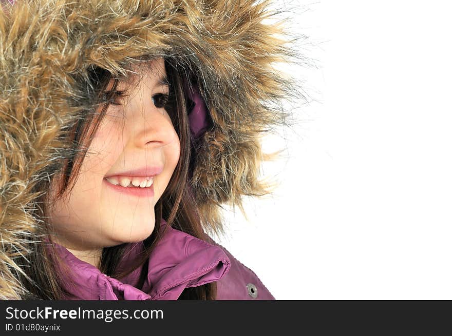 Winter Cutie-portrait Of A Young Girl In A Hood