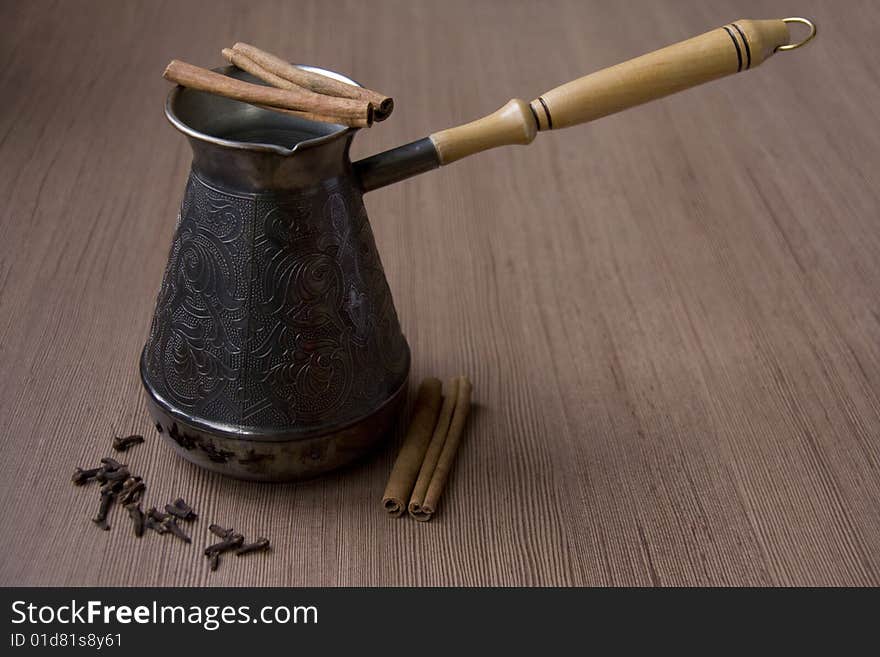 Coffee Pot with Cloves and  Cinnamon