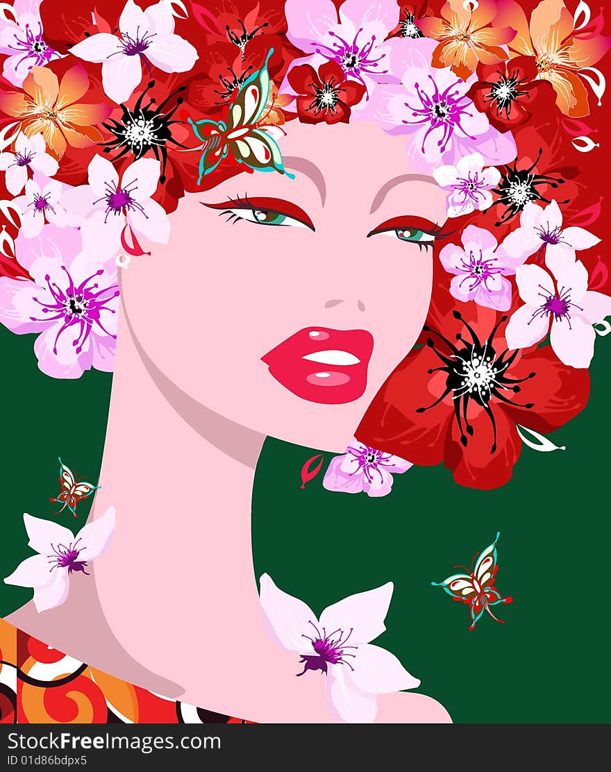 Illustration of a very pretty woman. Illustration of a very pretty woman