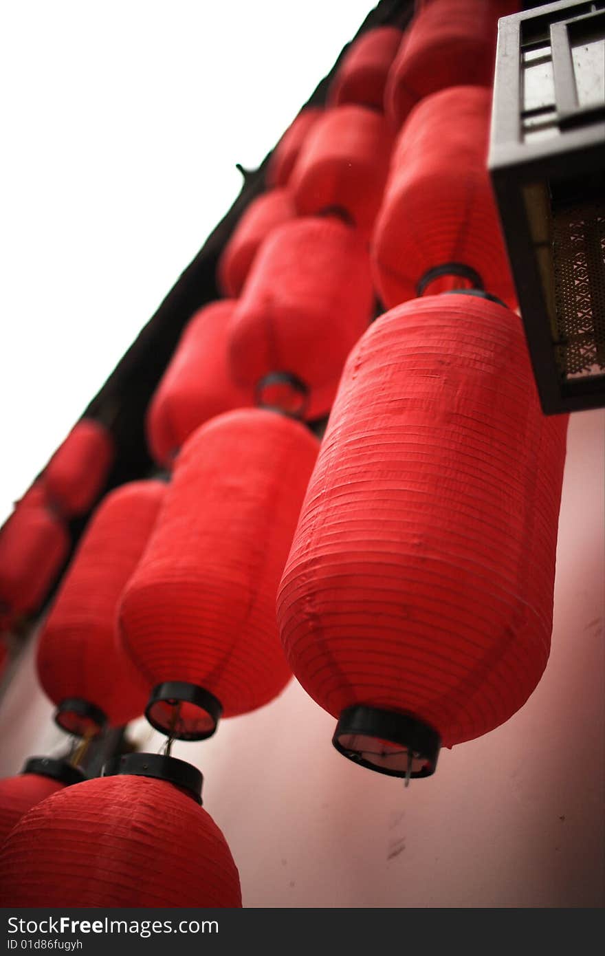 There are many lights like that in a restraunt ,beijing,china. There are many lights like that in a restraunt ,beijing,china