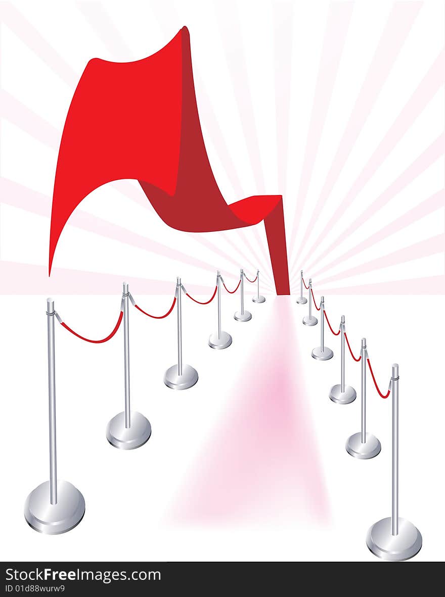 Vector illustration for abstract wavy red carpet