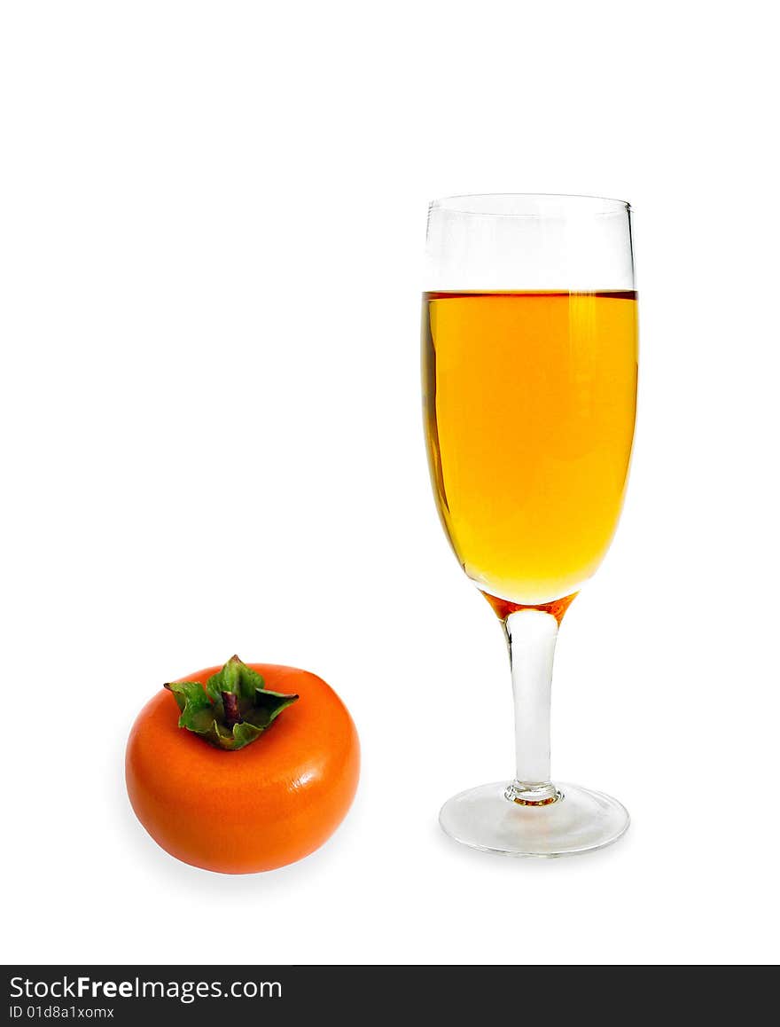 Persimmon fruit with persimmon wine. Persimmon fruit with persimmon wine