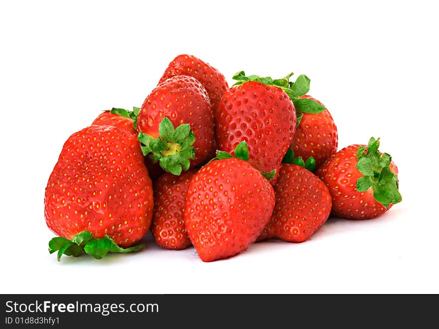 Strawberries isolated on white background