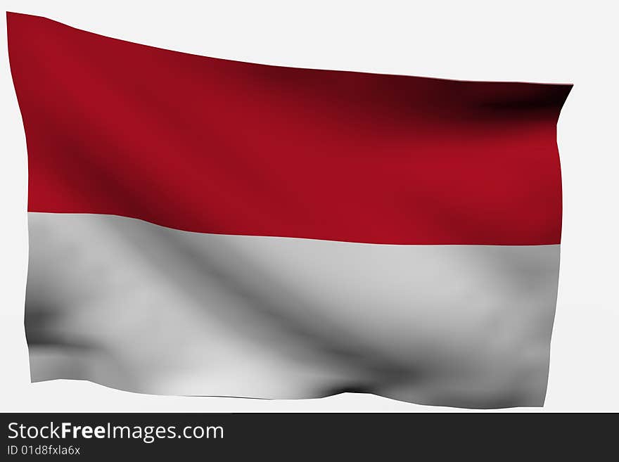 Indonesia  3D Flag