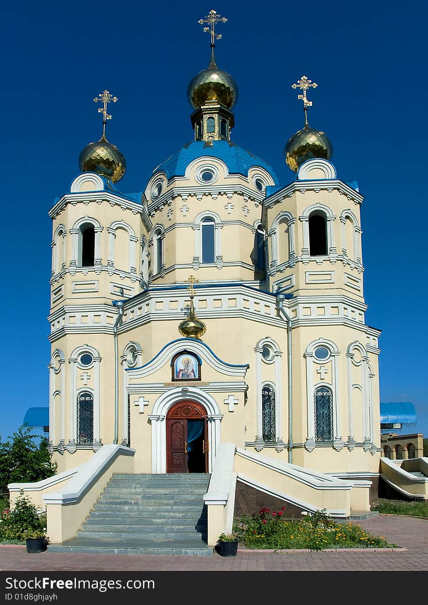 Image of orthodox church with the golden domes