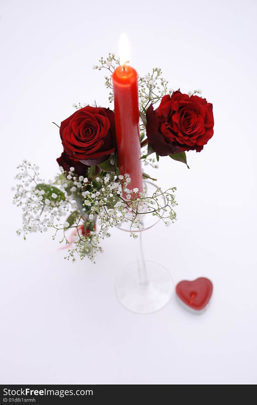 Red Roses with candle