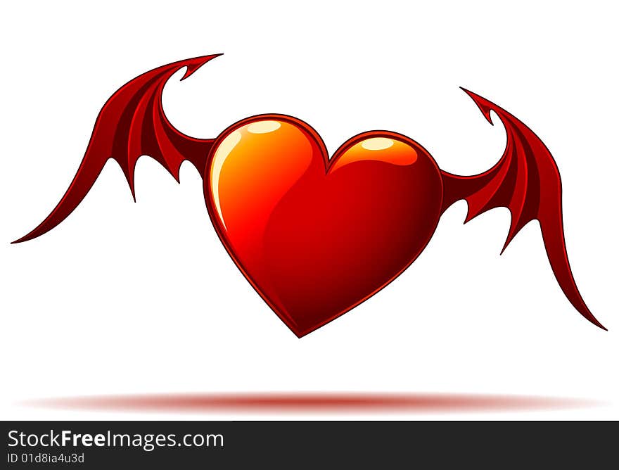 Red Heart With Wings