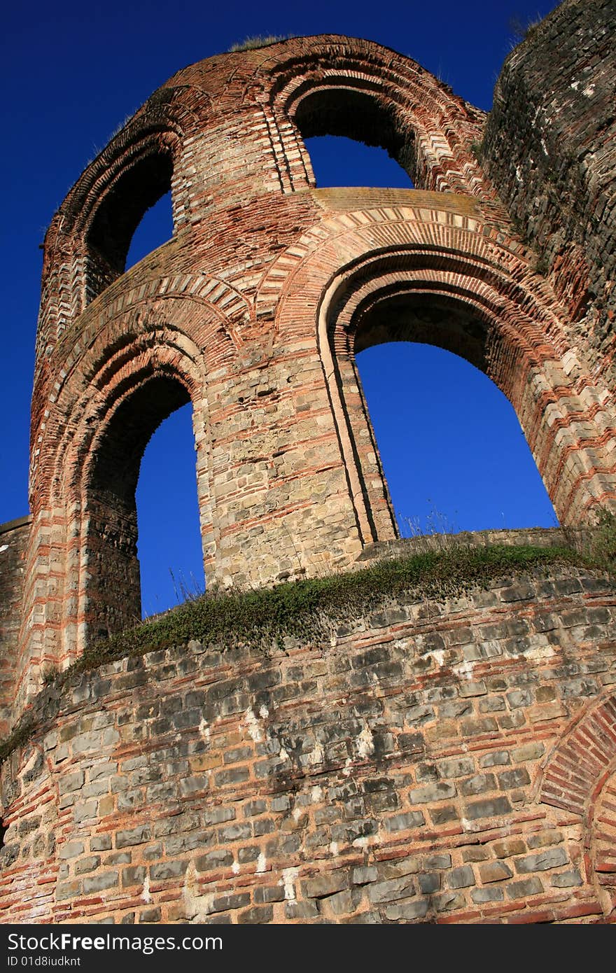 Part of the roman Imperial Baths (Kaiserthermen) in Trier, Germany. Part of the roman Imperial Baths (Kaiserthermen) in Trier, Germany