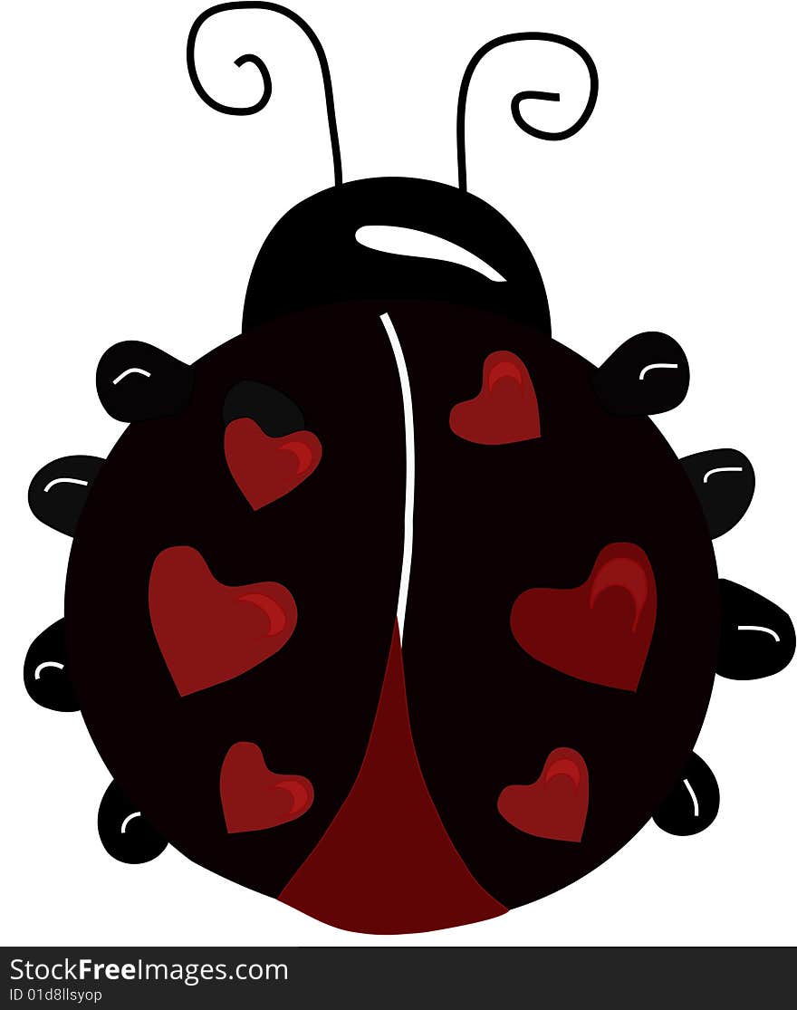 Ladybug with hearts special for Valentine's Day and give a little luck. Ladybug with hearts special for Valentine's Day and give a little luck.