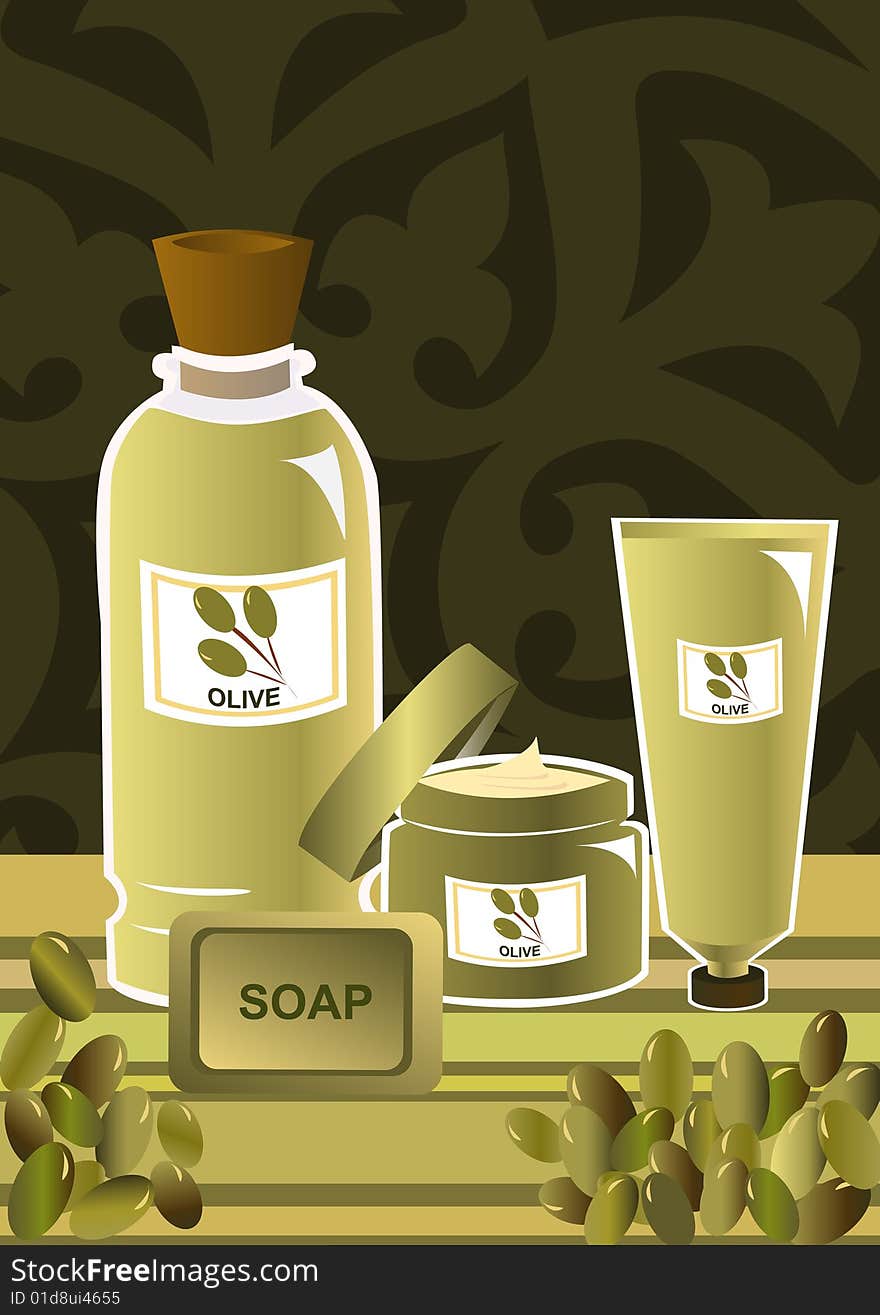 Olive-oil cream composition with soap