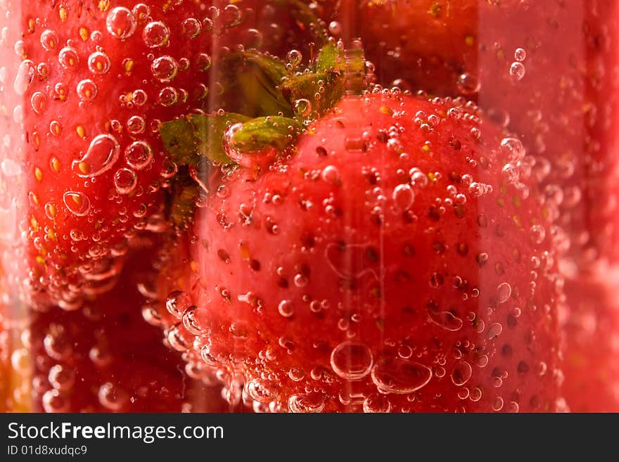 Close Up Picture Of Strawberries In Glass