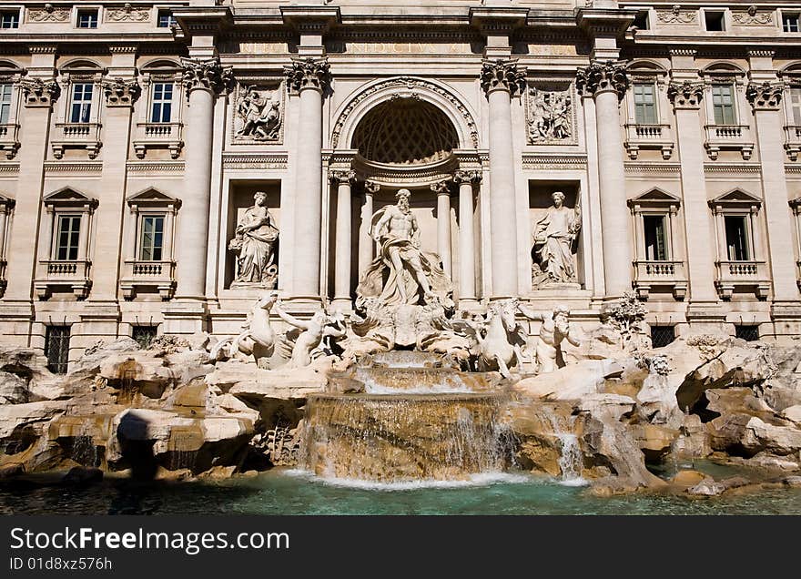 Most famous Trevi Fountain in Rome, Italy