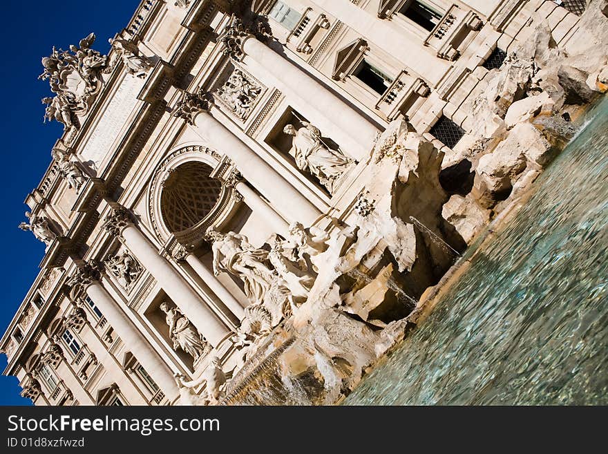 Most famous Trevi Fountain in Rome, Italy