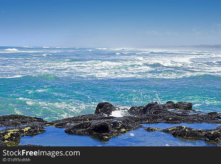 Blue sky, beach and blue sea