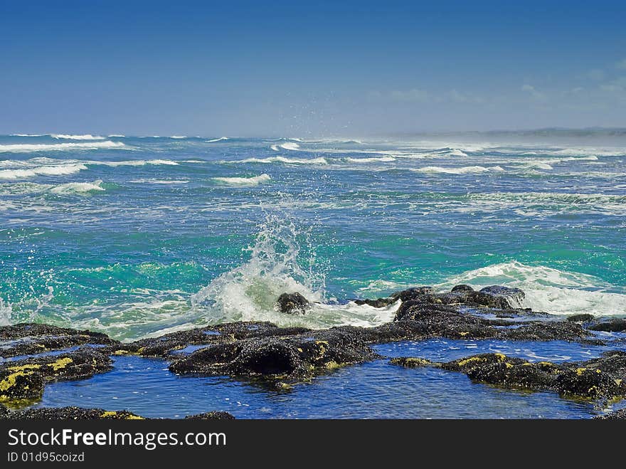 Blue sky, beach and blue sea