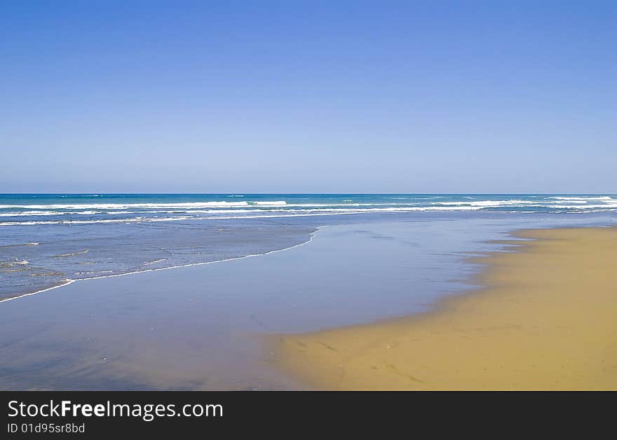 Blue sky, beach and blue sea