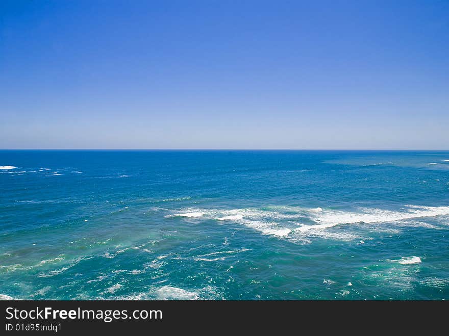 Blue sky and blue sea. Blue sky and blue sea