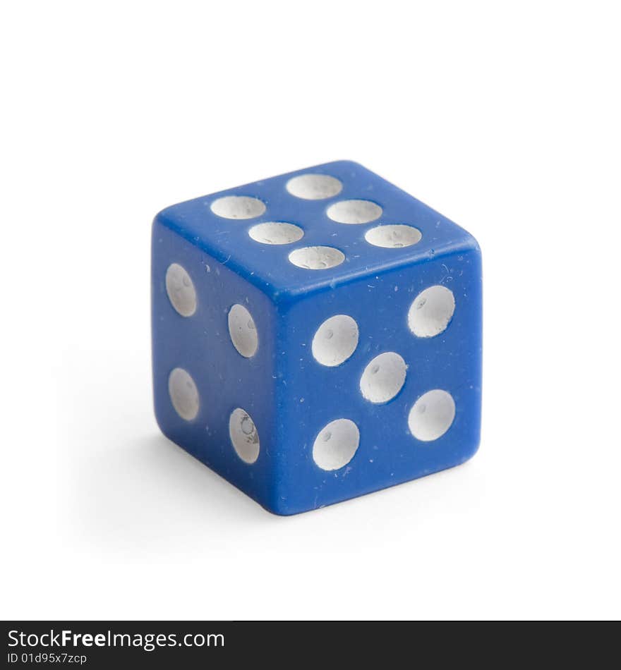 Dice close up isolated on a white background(with clipping path)