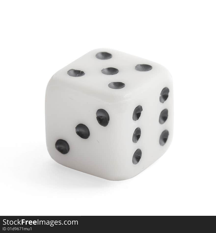 Dice close up isolated on a white background(with clipping path)