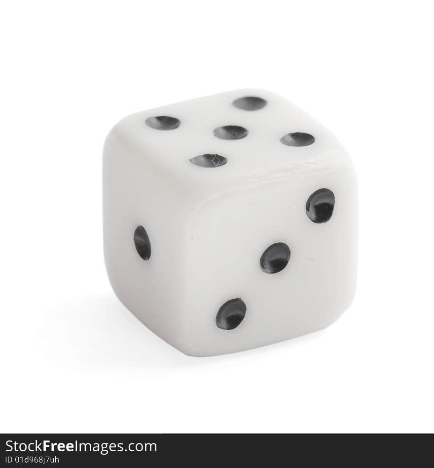 Dice close up isolated on a white background(with clipping path)