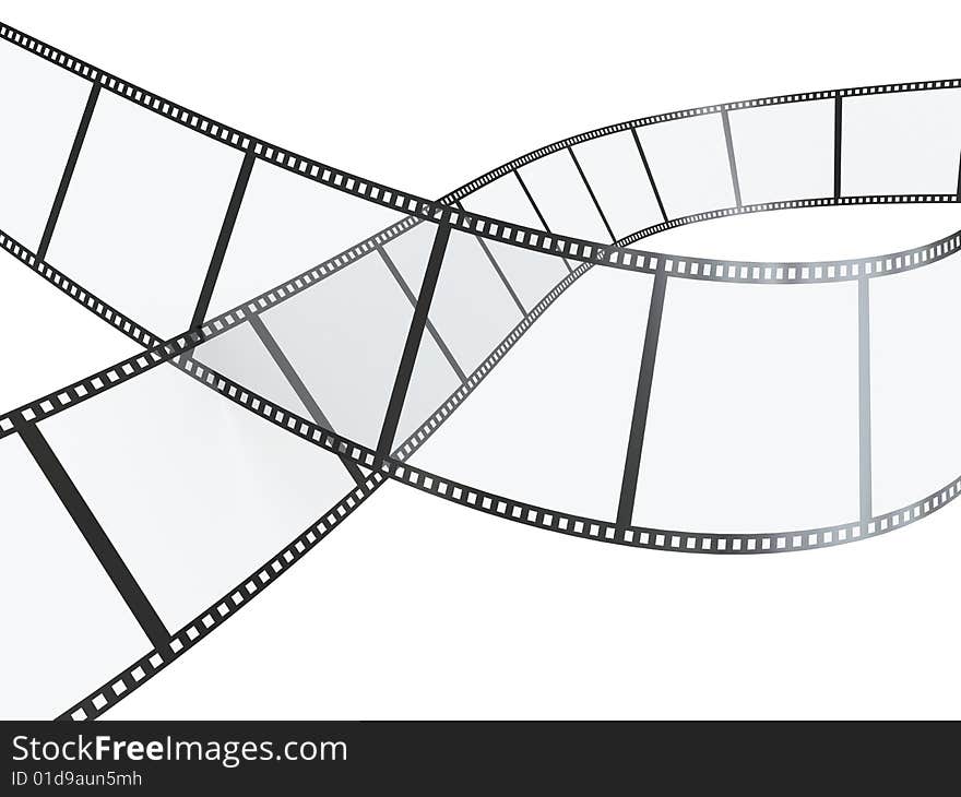 3d illustraton of films over white background. 3d illustraton of films over white background