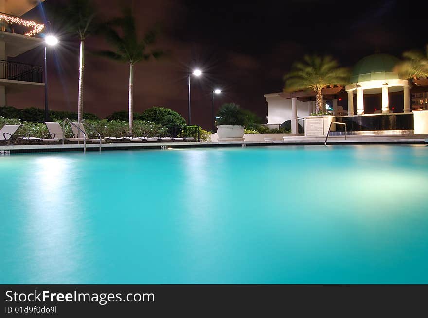 A Wonderful Night at the Pool in Sunny South Florida. A Wonderful Night at the Pool in Sunny South Florida