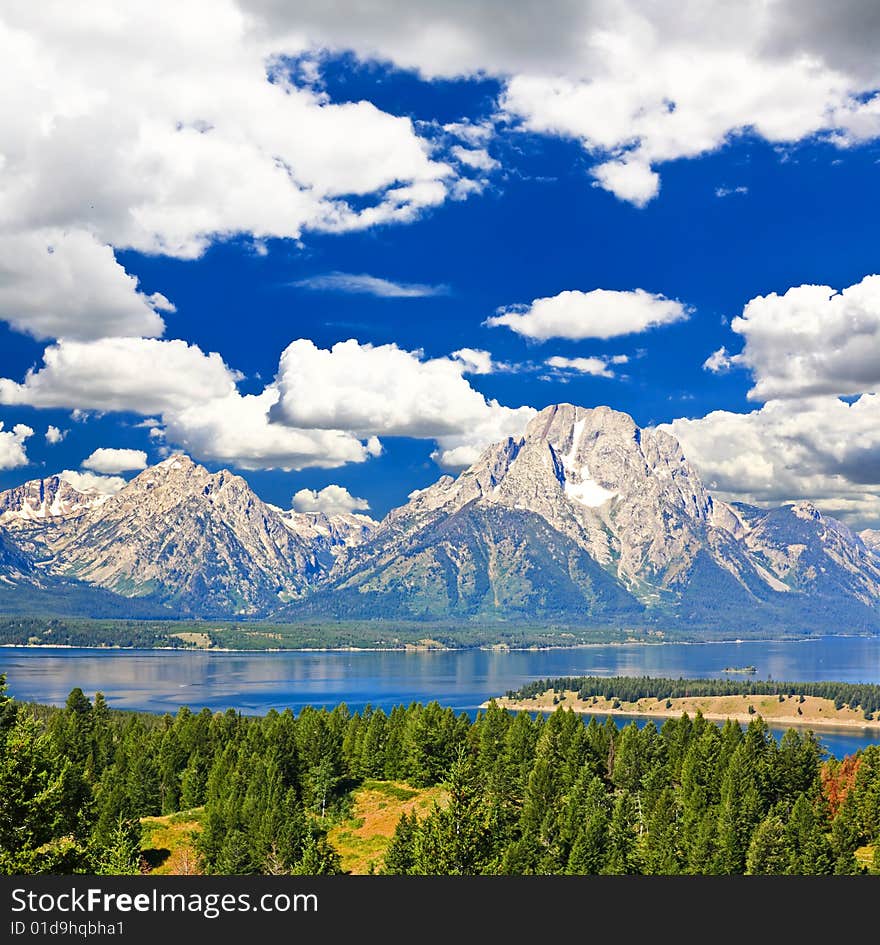 The landscape of Grand Teton National Park USA